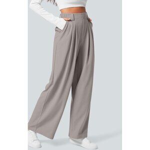 Halara High Waisted Plicated Side Pocket Wide Leg Waffle Pants Sz Small Womens G